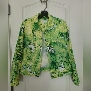 Escada Green & Yellow Cotton Stretch Jacket